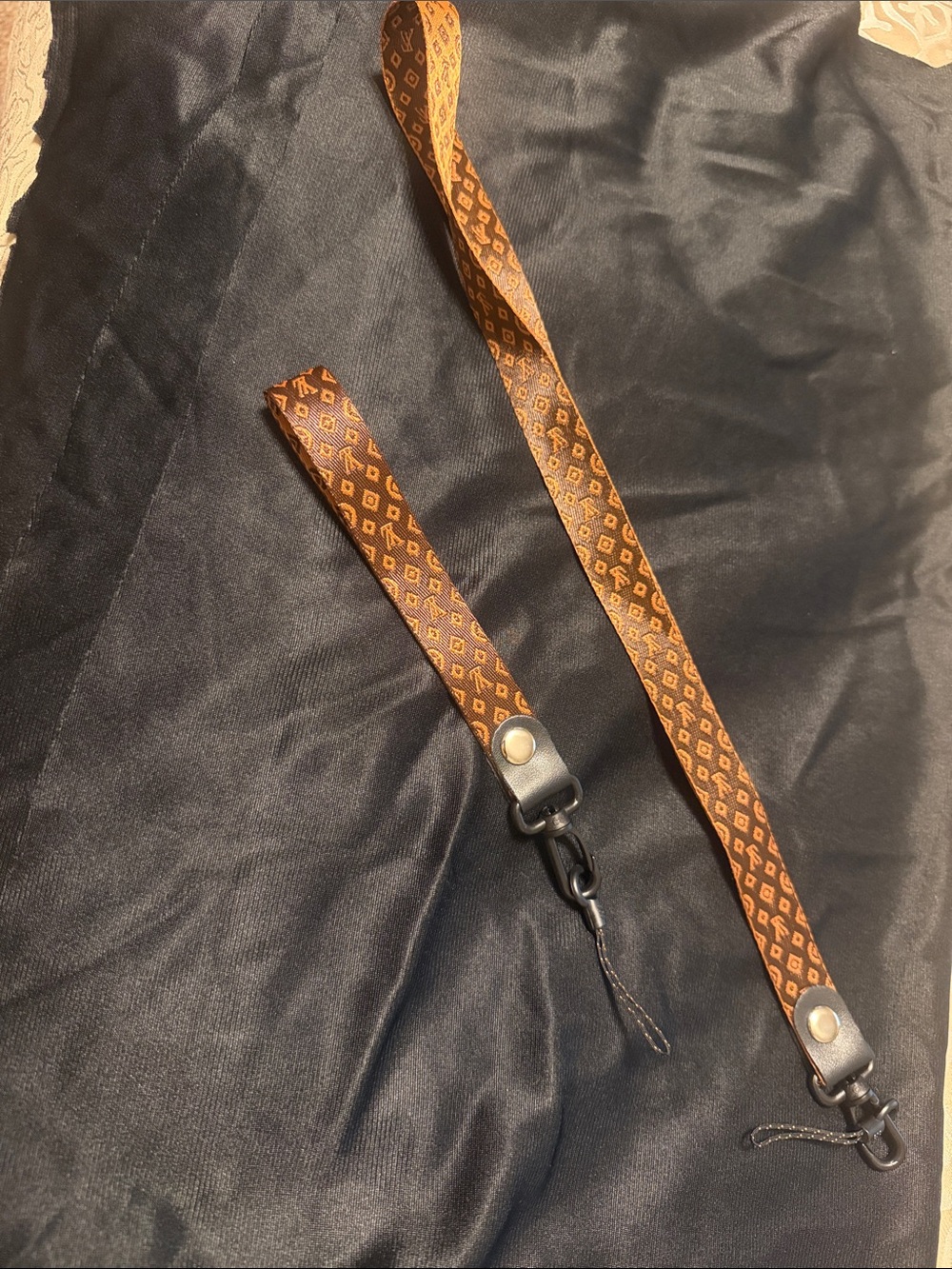 Brown Patterned lanyard